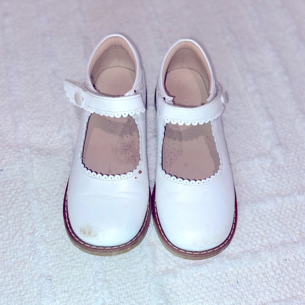 White Velcro strap Elephantito dress shoes